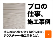 プロの仕事。職人の持つ技を全て紹介します。テクスチャー・施工事例など。